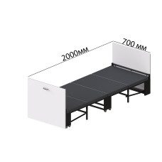 Ліжко трансформер ASCET 1 Ferrum-decor 650x2000x700 Чорний метал ДСП Білий 16 мм (FRD-107325)