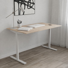 Стол письменный Space Ferrum-decor 750x1400x600 Белый металл ДСП Дуб Сонома 16 мм (FRD-107975)