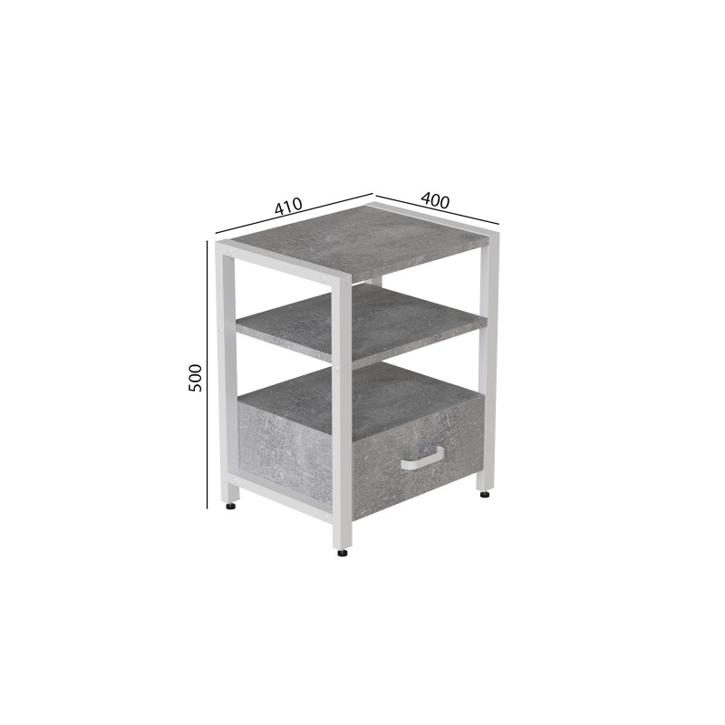 Тумба універсальна Ferrum-decor Вів'єн 1/1 50x41x40 білий ДСП Бетон 16 мм (FRD-106925)