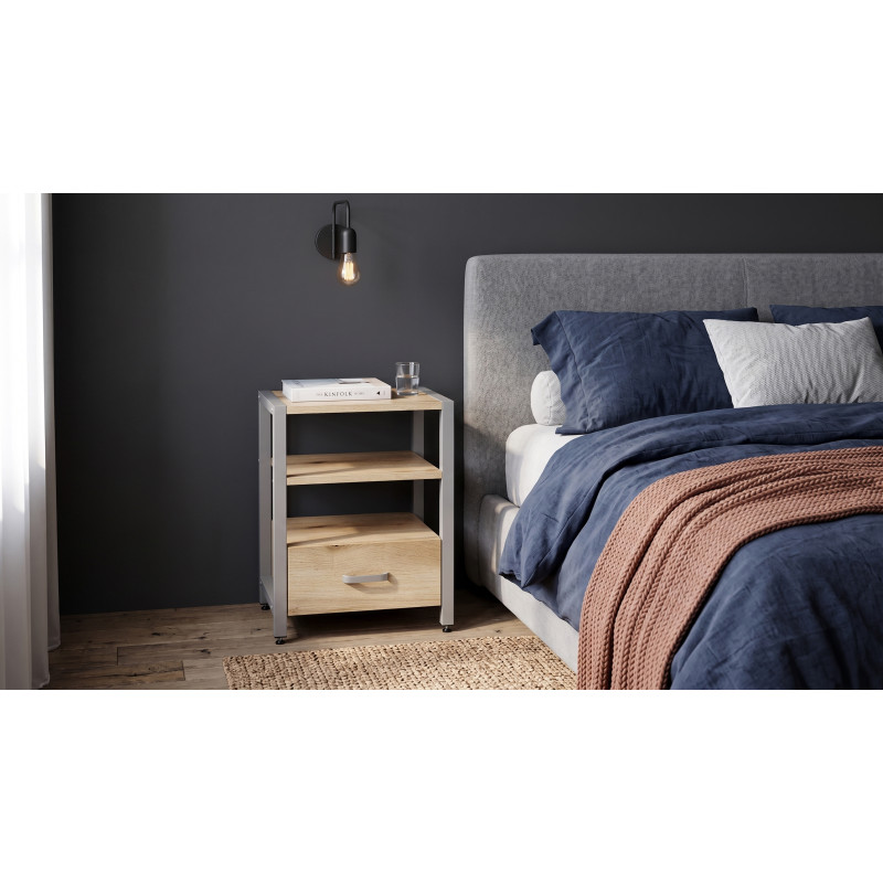 Тумба універсальна Ferrum-decor Вів'єн 1/1 50x41x40 сірий ДСП Дуб Евок Прибережний 16 мм (FRD-107815)