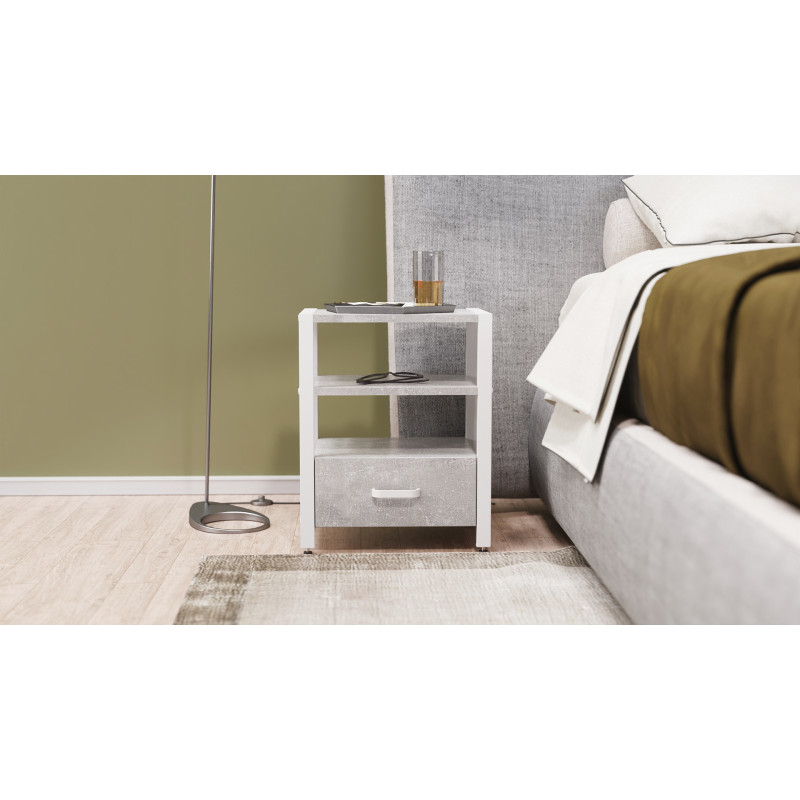 Тумба універсальна Ferrum-decor Вів'єн 1/1 50x41x40 білий ДСП Бетон 16 мм (FRD-106925)