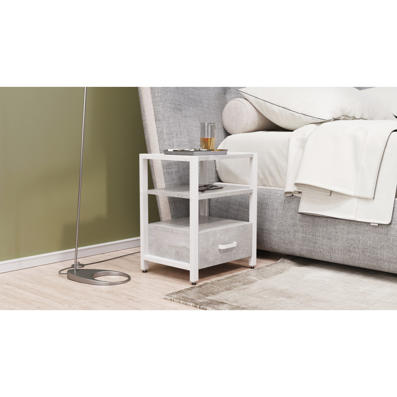 Тумба універсальна Ferrum-decor Вів'єн 1/1 50x41x40 білий ДСП Бетон 16 мм (FRD-106925)