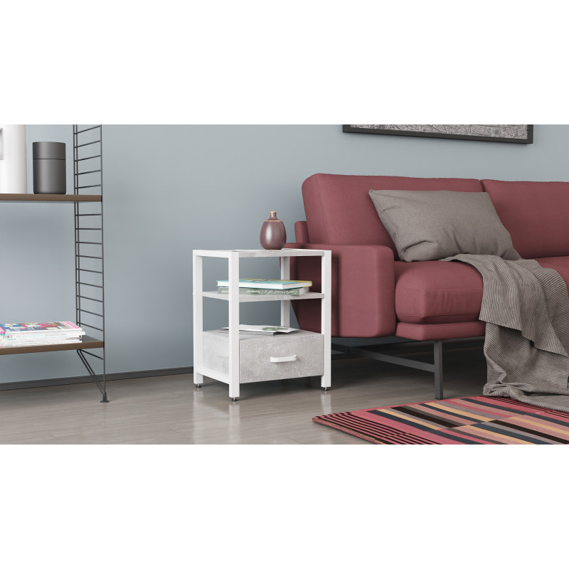 Тумба універсальна Ferrum-decor Вів'єн 1/1 50x41x40 білий ДСП Бетон 16 мм (FRD-106925) - фото 