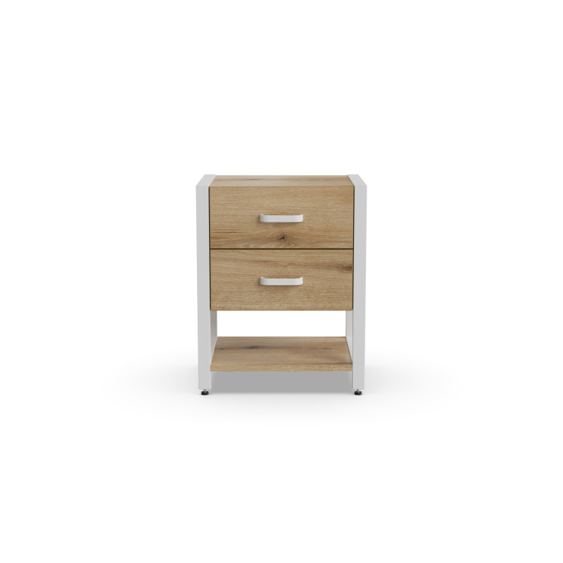 Тумба універсальна Ferrum-decor Вів'єн 2/1 50x41x40 білий ДСП Дуб Евок Прибережний 16 мм (FRD-107795)