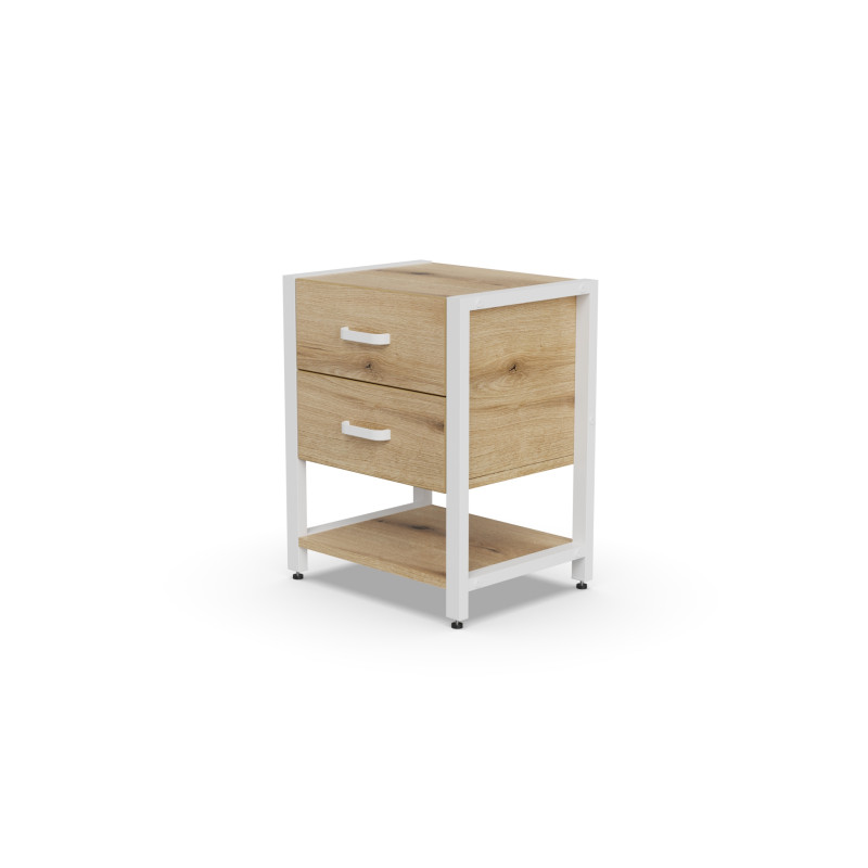 Тумба універсальна Ferrum-decor Вів'єн 2/1 50x41x40 білий ДСП Дуб Евок Прибережний 16 мм (FRD-107795)