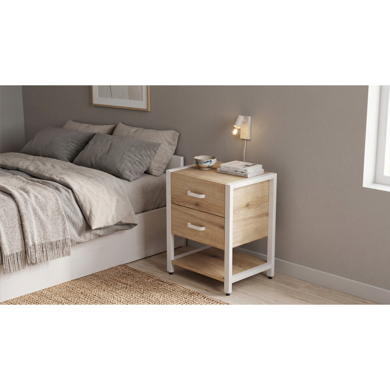 Тумба універсальна Ferrum-decor Вів'єн 2/1 50x41x40 білий ДСП Дуб Евок Прибережний 16 мм (FRD-107795)