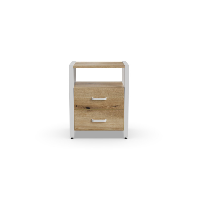 Тумба універсальна Ferrum-decor Вів'єн 2/2 50x41x40 білий ДСП Дуб Евок Прибережний 16 мм (FRD-107765)