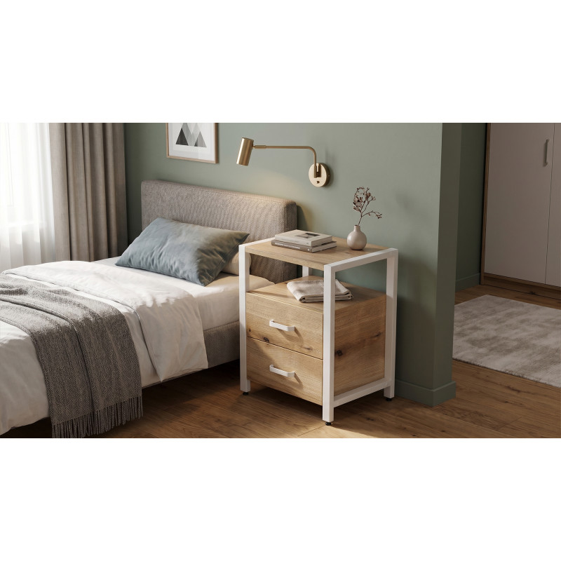 Тумба універсальна Ferrum-decor Вів'єн 2/2 50x41x40 білий ДСП Дуб Евок Прибережний 16 мм (FRD-107765)