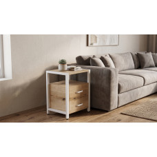 Тумба універсальна Ferrum-decor Вів'єн 2/2 50x41x40 білий ДСП Дуб Евок Прибережний 16 мм (FRD-107765)