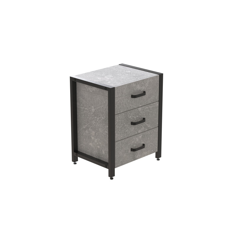 Тумба універсальна Ferrum-decor Вів'єн 3 50x41x40 чорний ДСП Бетон 16 мм (FRD-106935)