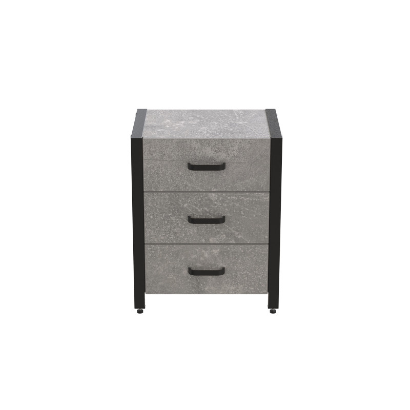 Тумба універсальна Ferrum-decor Вів'єн 3 50x41x40 чорний ДСП Бетон 16 мм (FRD-106935)