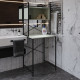 Стеллаж полка Бафрум 403 Ferrum-decor для стиральной машины 178x70,5x60,5 Черный металл ДСП Кашемир 16 мм (FRD-107596) - фото 2