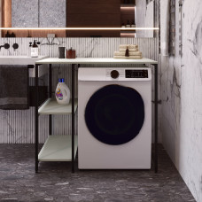Стеллаж полка Бафрум 405 Ferrum-decor для стиральной машины 90x101x60,5 Черный металл ДСП Кашемир 16 мм (FRD-107616)