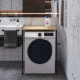 Стеллаж полка Бафрум 401 Ferrum-decor для стиральной машины 90x70,5x60,5 Черный металл ДСП Дуб Артизан 16 мм (FRD-107356) - фото 7