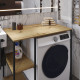 Стеллаж полка Бафрум 405 Ferrum-decor для стиральной машины 90x101x60,5 Черный металл ДСП Дуб Артизан 16 мм (FRD-107396) - фото 8