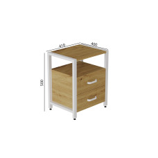 Тумба універсальна Ferrum-decor Вів'єн 2/2 50x41x40 білий ДСП Дуб Артизан 16 мм (FRD-106866)