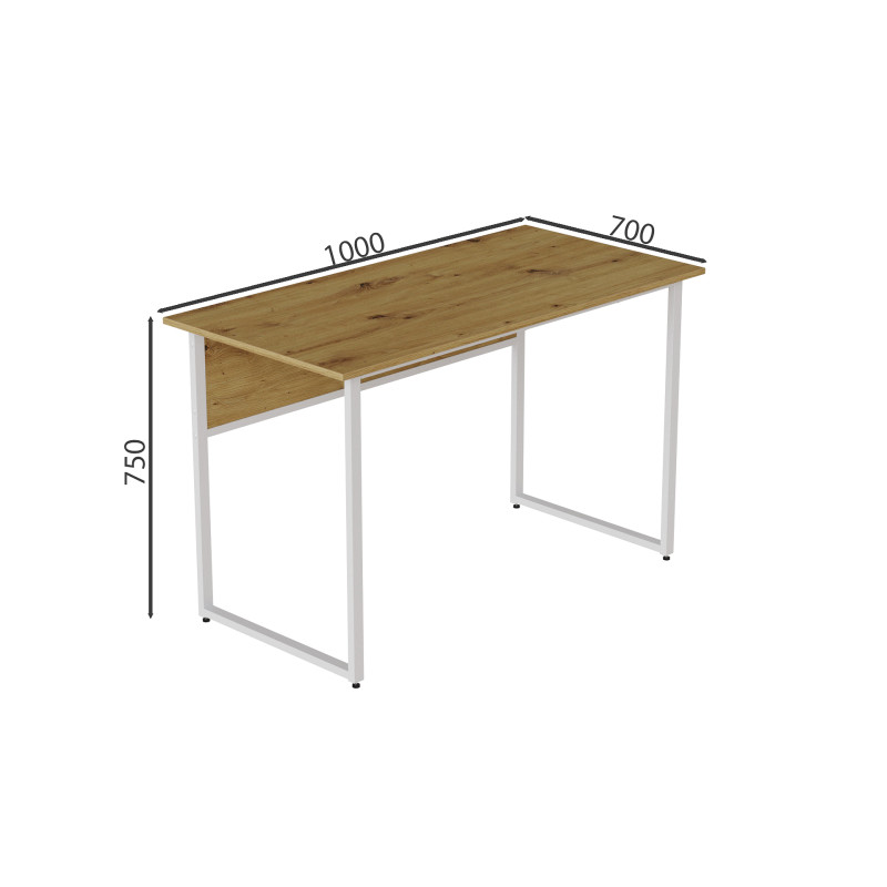 Компьютерный стол Ferrum-decor Коди 75x100x70 белый ДСП Дуб Артизан 32мм (FRD-107176)