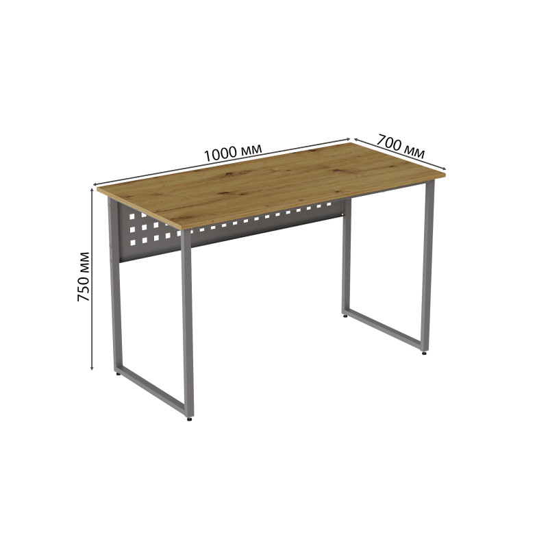 Компьютерный стол Ferrum-decor Майк 75x100x70 серый ДСП Дуб Артизан 32мм (FRD-107106)