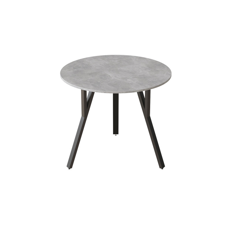 Стол круглый MARSI 3 870-3 Ferrum-decor 750x870x870 Черный металл ДСП Бетон 16 мм (FRD-107426)