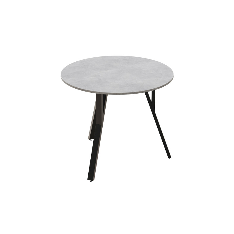 Стол круглый MARSI 3 870-3 Ferrum-decor 750x870x870 Черный металл ДСП Бетон 16 мм (FRD-107426) - фото 
