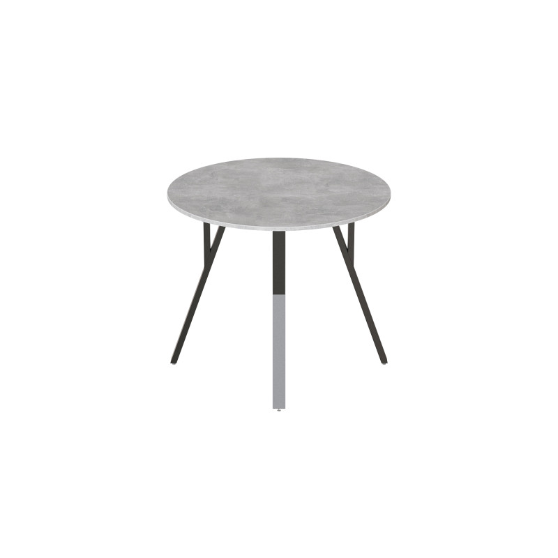 Стол круглый MARSI 4 870-4 ноги на конус Ferrum-decor 750x870x870 Черный металл ДСП Бетон 16 мм (FRD-107436)
