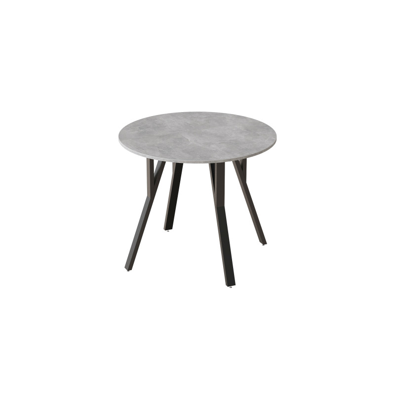 Стол круглый MARSI 4 870-4 ноги на конус Ferrum-decor 750x870x870 Черный металл ДСП Бетон 16 мм (FRD-107436)