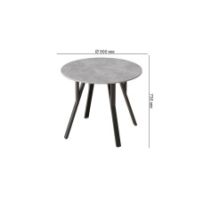 Стол круглый MARSI 4 870-4 ноги на конус Ferrum-decor 750x870x870 Черный металл ДСП Бетон 16 мм (FRD-107436)