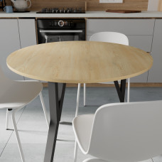 Стол круглый MARSI 3 870-3 Ferrum-decor 750x870x870 Черный металл ДСП Дуб Кремона Торро 16 мм (FRD-107516)