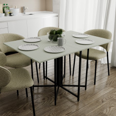Стол раскладной трансформер книжка Морис 3 Ferrum-decor 75x130x90 Черный металл ДСП Кашемир 16 мм (FRD-107506)