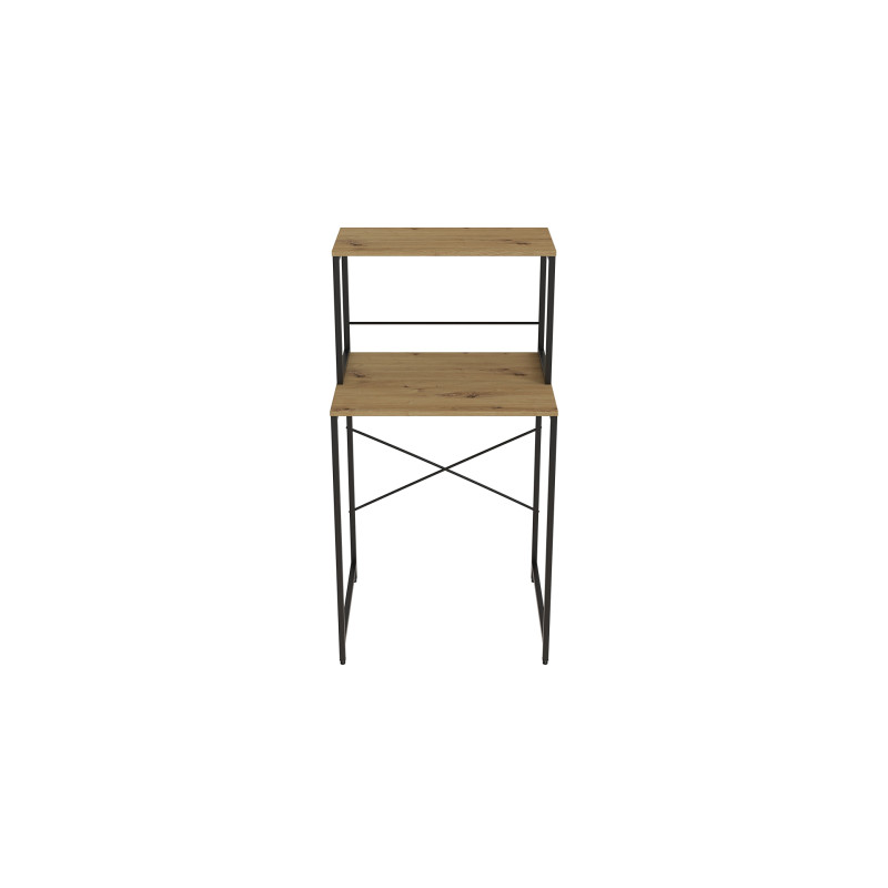 Стеллаж полка Бафрум 402 Ferrum-decor для стиральной машины 133,5x70,5x60,5 Черный металл ДСП Дуб Артизан 16 мм (FRD-107366)
