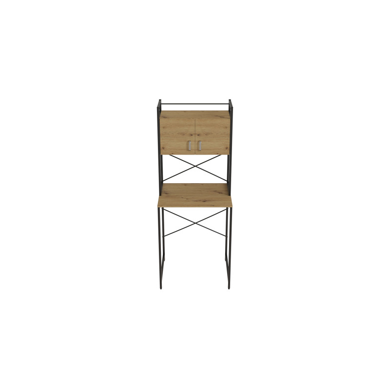 Стеллаж полка Бафрум 404 Ferrum-decor для стиральной машины 178x70,5x60,5 Черный металл ДСП Дуб Артизан 16 мм (FRD-107386)