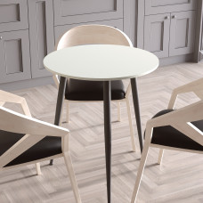 Стол круглый OPTIMA 3 ноги на конус Ferrum-decor 750x670x670 Черный металл ДСП Кашемир 16 мм (FRD-107556)
