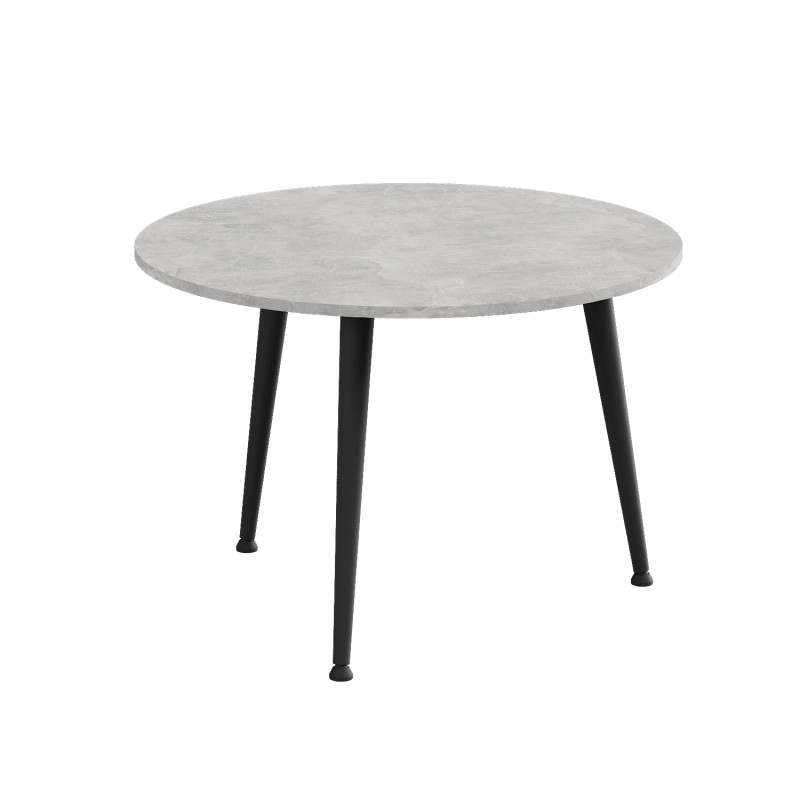 Стол журнальный круглый OPTIMA 1 ноги на конус Ferrum-decor 450x670x670 Черный металл ДСП Бетон 16 мм (FRD-107466)