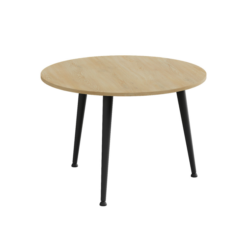 Стол журнальный круглый OPTIMA 1 ноги на конус Ferrum-decor 450x670x670 Черный металл ДСП Дуб Кремона Торро 16 мм (FRD-107536) - фото 