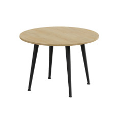 Стол журнальный круглый OPTIMA 2 ноги на конус Ferrum-decor 450x670x670 Черный металл ДСП Дуб Кремона Торро 16 мм (FRD-107546)