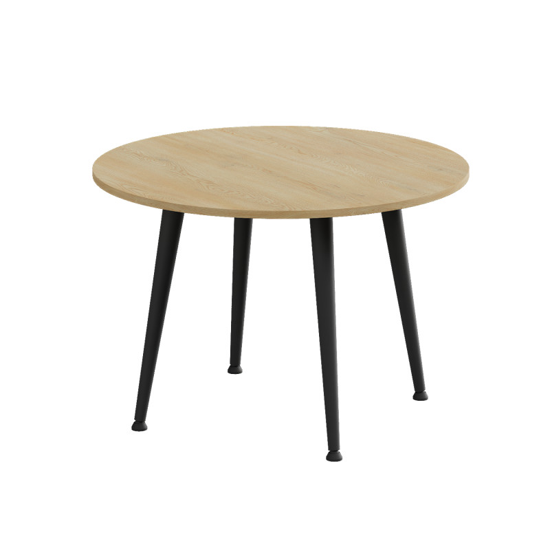 Стол журнальный круглый OPTIMA 2 ноги на конус Ferrum-decor 450x670x670 Черный металл ДСП Дуб Кремона Торро 16 мм (FRD-107546) - фото 