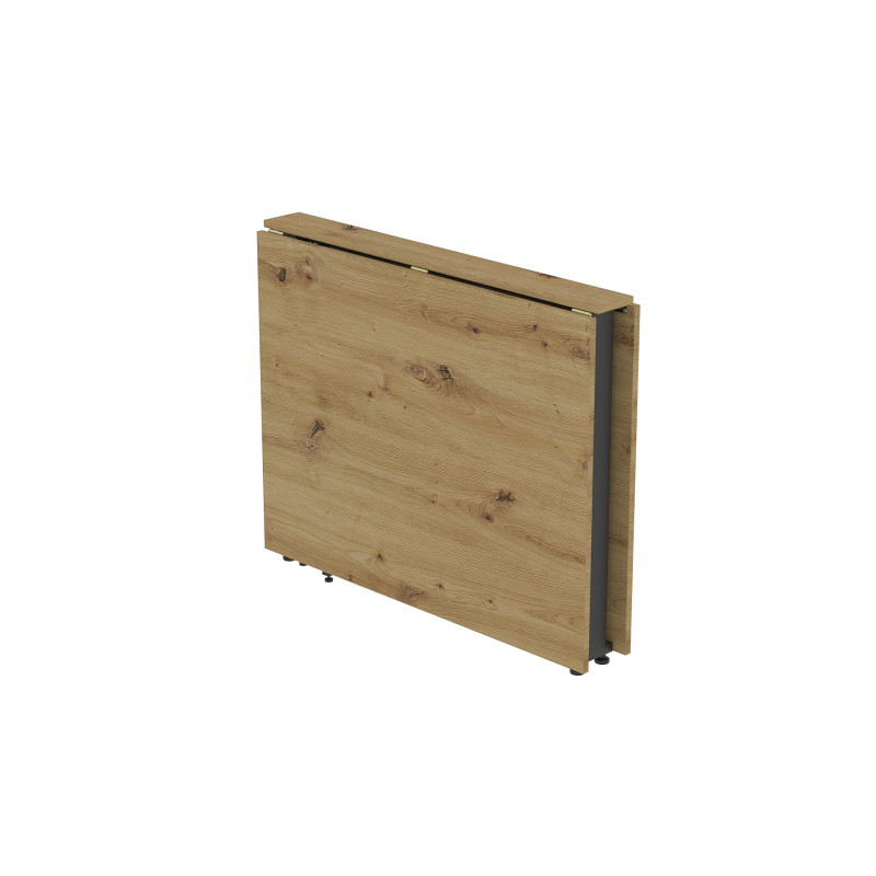 Стол обеденный трансформер книжка Орион Pro Ferrum-decor 75x152x90 Черный металл ДСП Дуб Артизан 16 мм (FRD-107406)