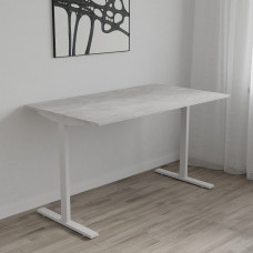 Стол письменный Space Ferrum-decor 750x1400x700 Белый металл ДСП Бетон 16 мм (FRD-108006)
