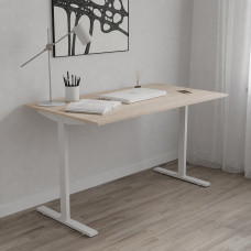 Стол письменный Space Ferrum-decor 750x1400x700 Белый металл ДСП Дуб Сонома 16 мм (FRD-108005)