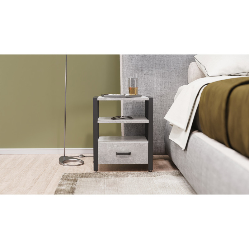 Тумба універсальна Ferrum-decor Вів'єн 1/1 50x41x40 чорний ДСП Бетон 16 мм (FRD-106936)