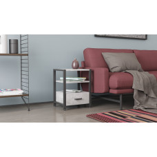 Тумба універсальна Ferrum-decor Вів'єн 1/1 50x41x40 чорний ДСП Бетон 16 мм (FRD-106936)
