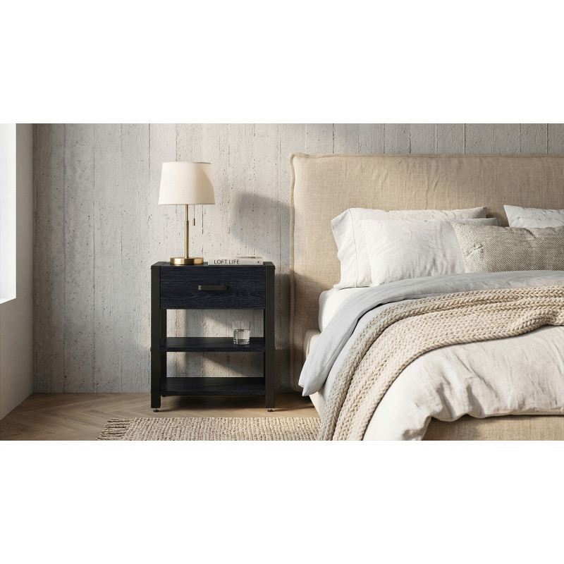 Тумба універсальна Ferrum-decor Вів'єн 1/2 50x41x40 чорний ДСП Каштан Арвадонна 16 мм (FRD-107776)
