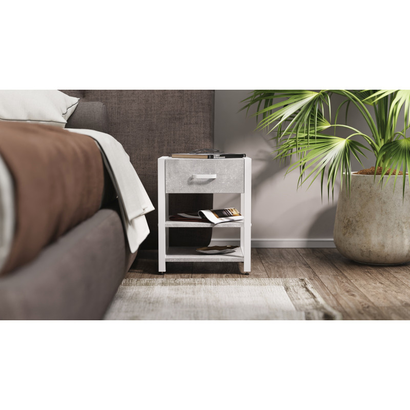 Тумба універсальна Ferrum-decor Вів'єн 1/2 50x41x40 білий ДСП Бетон 16 мм (FRD-106926)