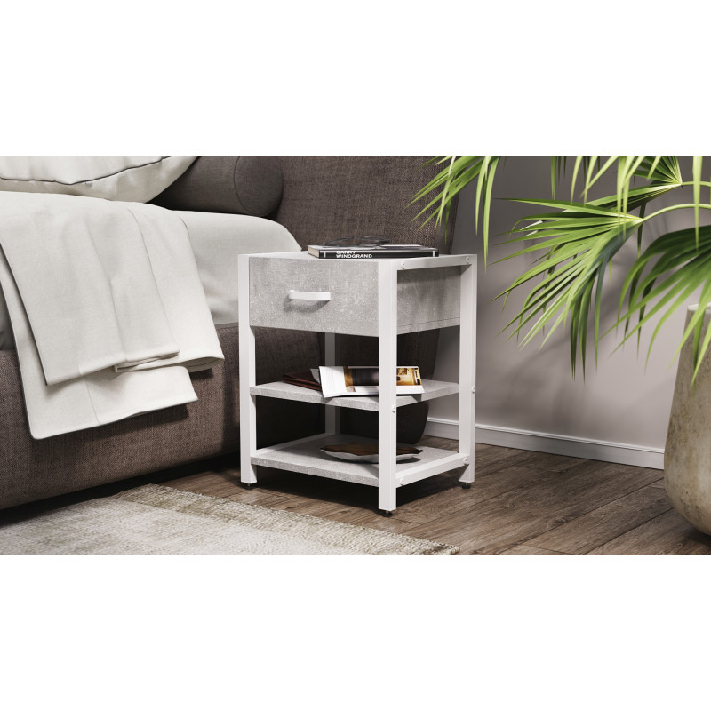 Тумба універсальна Ferrum-decor Вів'єн 1/2 50x41x40 білий ДСП Бетон 16 мм (FRD-106926)