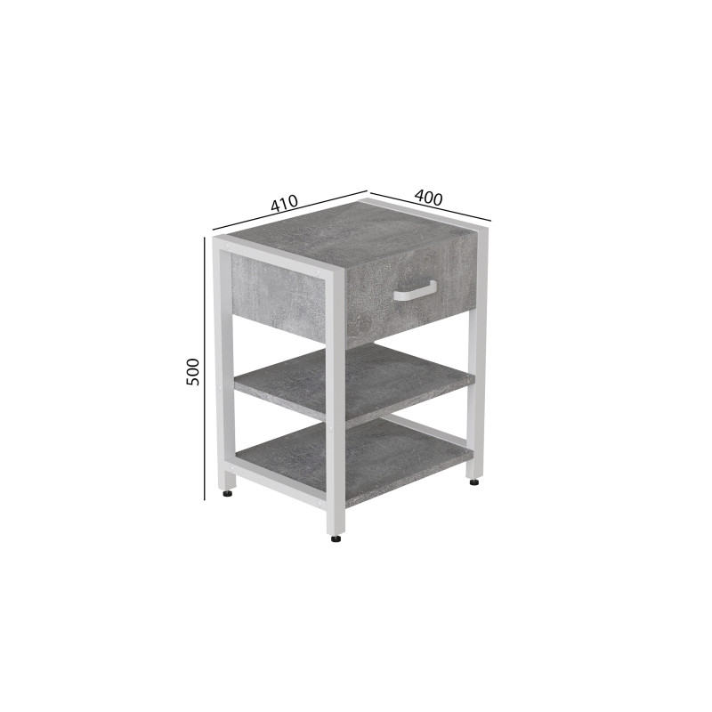 Тумба універсальна Ferrum-decor Вів'єн 1/2 50x41x40 білий ДСП Бетон 16 мм (FRD-106926)