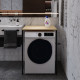 Стеллаж полка Бафрум 401 Ferrum-decor для стиральной машины 90x70,5x60,5 Черный металл ДСП Дуб Кремона Торро 16 мм (FRD-107577) - фото 3