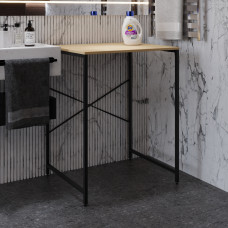 Стеллаж полка Бафрум 401 Ferrum-decor для стиральной машины 90x70,5x60,5 Черный металл ДСП Дуб Кремона Торро 16 мм (FRD-107577)