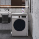 Стеллаж полка Бафрум 401 Ferrum-decor для стиральной машины 90x70,5x60,5 Белый металл ДСП Бетон 16 мм (FRD-107357) - фото 3