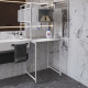 Стеллаж полка Бафрум 404 Ferrum-decor для стиральной машины 178x70,5x60,5 Белый металл ДСП Бетон 16 мм (FRD-107387) - фото 1