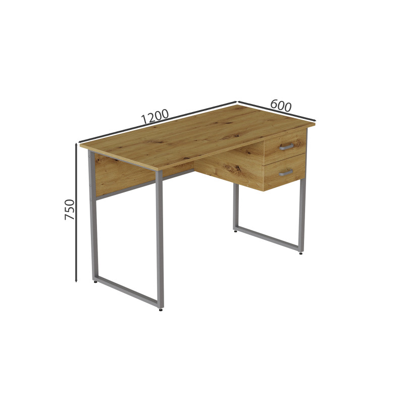 Компьютерный стол Ferrum-decor Дакота 75x120x60 серый ДСП Дуб Артизан 32мм (FRD-107267)